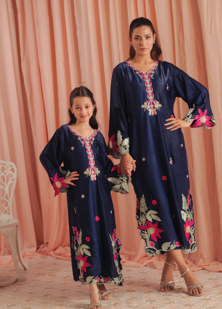 Sprinkles Girls RTW Embroidered Suede 1 Piece Suit Deep Petal Kaftan Summer Collection