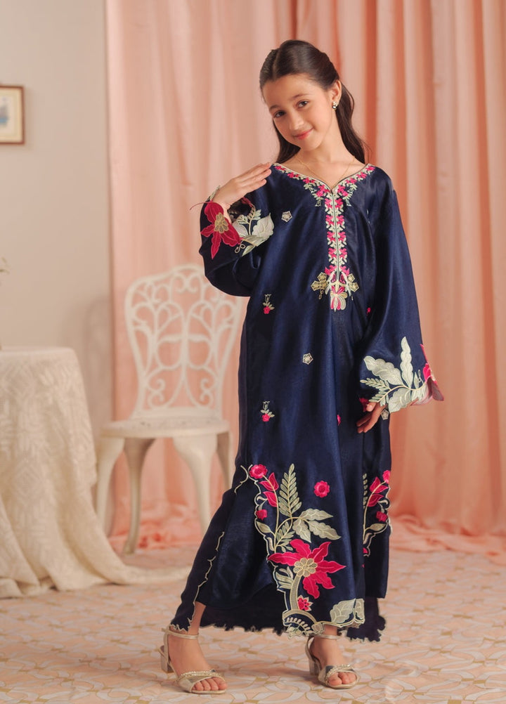 Sprinkles Girls RTW Embroidered Suede 1 Piece Suit Deep Petal Kaftan Summer Collection