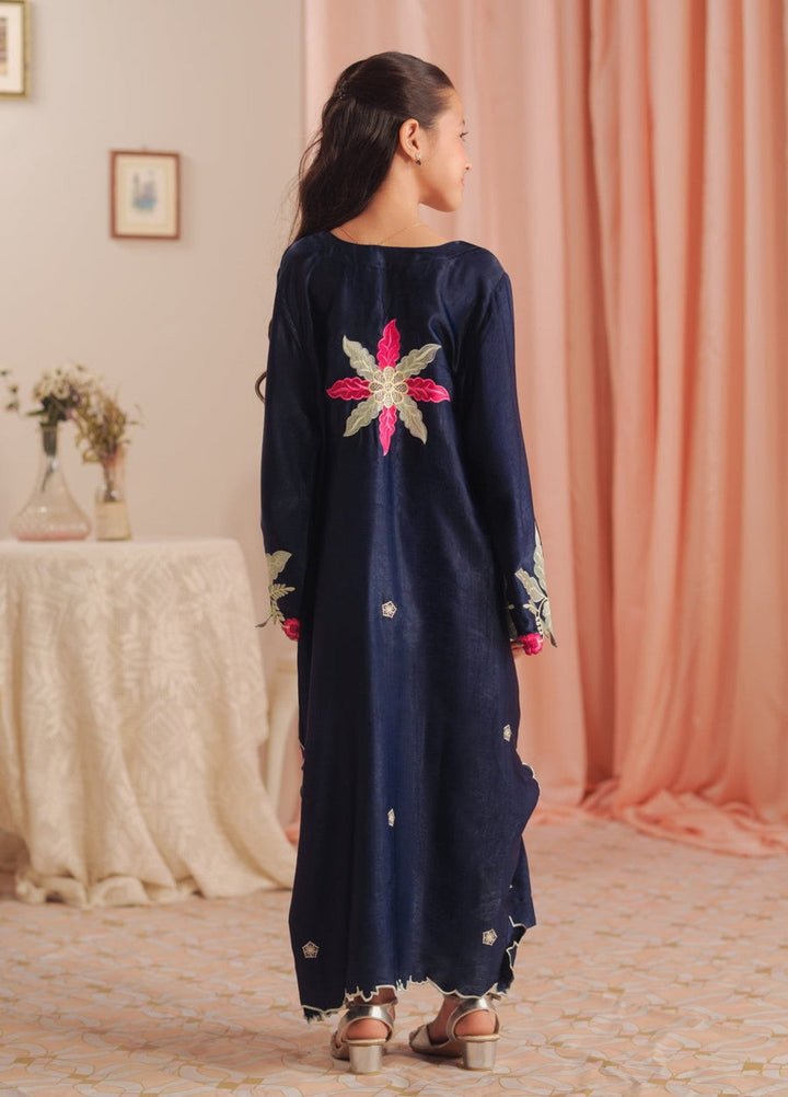 Sprinkles Girls RTW Embroidered Suede 1 Piece Suit Deep Petal Kaftan Summer Collection