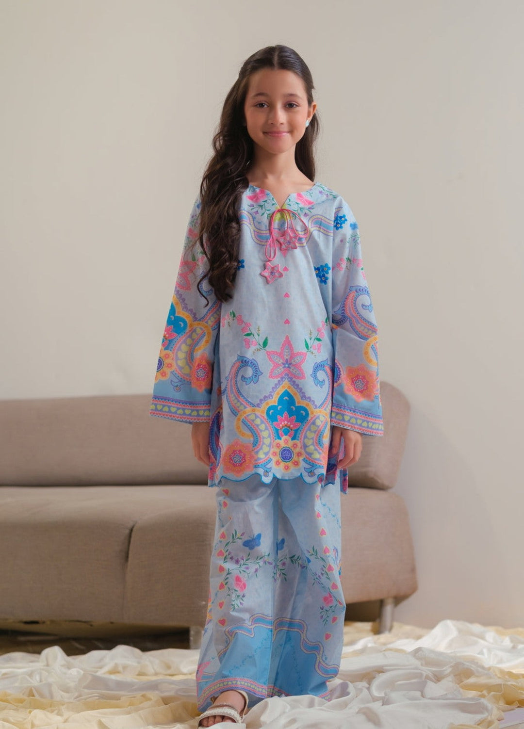 Sprinkles Girls RTW Printed Cotton 2 Piece Suit Celestial Garden Summer Collection