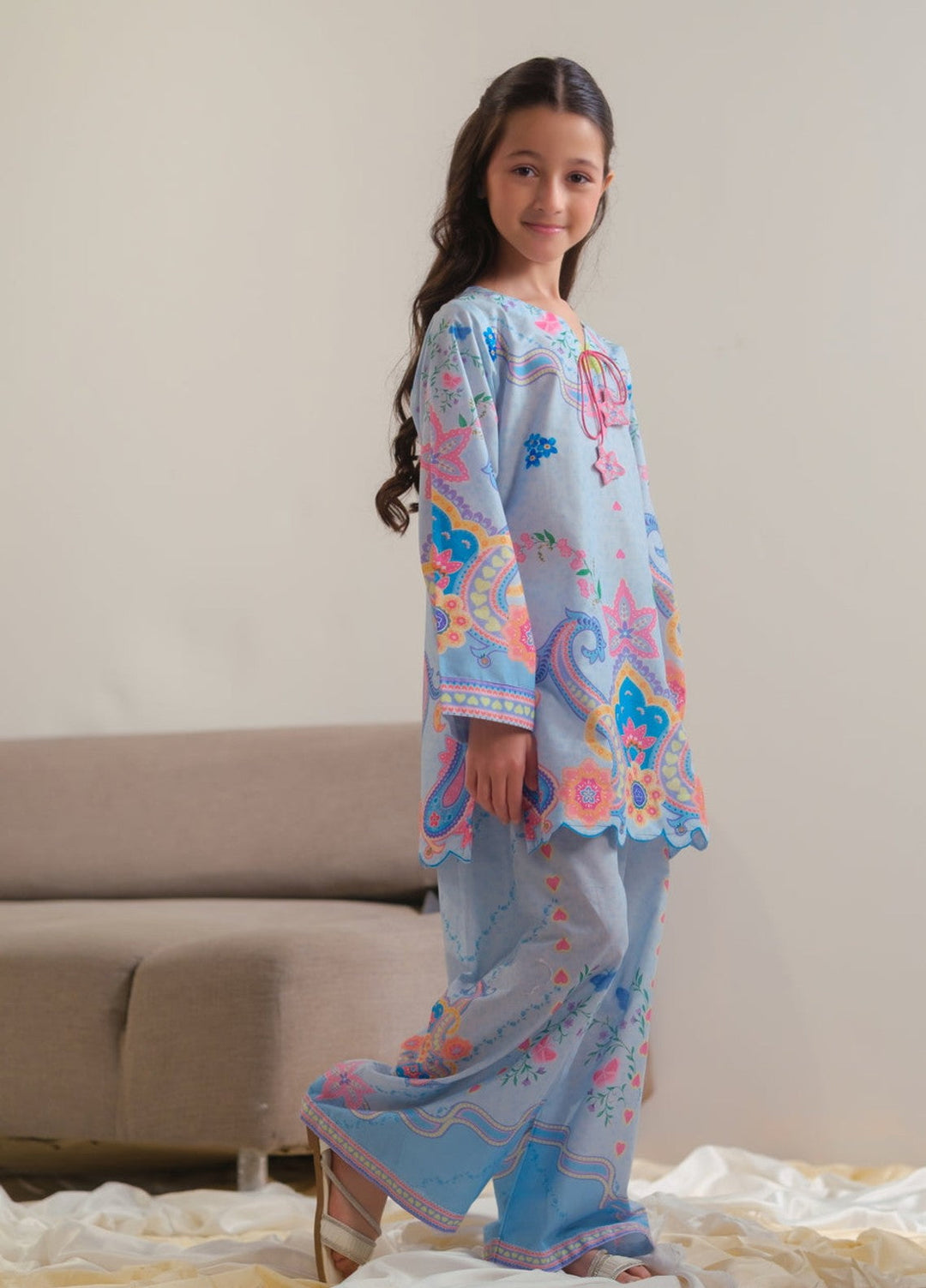 Sprinkles Girls RTW Printed Cotton 2 Piece Suit Celestial Garden Summer Collection