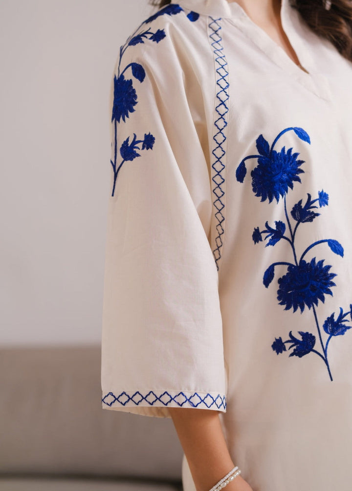 Sprinkles Girls RTW Embroidered Cotton 1 Piece Suit Cerulean Top Summer Collection