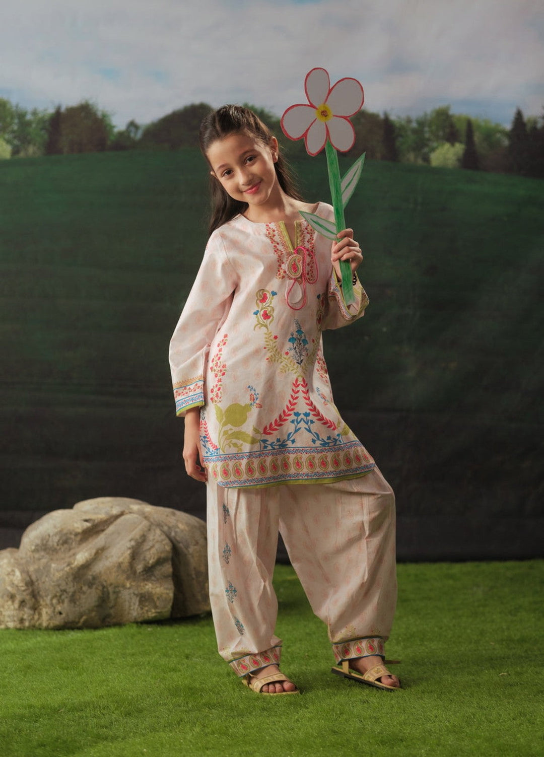 Sprinkles Girls RTW Printed Cotton 2 Piece Suit Spring Blush Summer Collection
