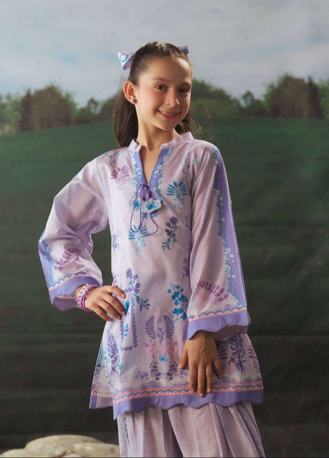 Sprinkles Girls RTW Printed Cotton 2 Piece Suit Orchid Whisper Summer Collection