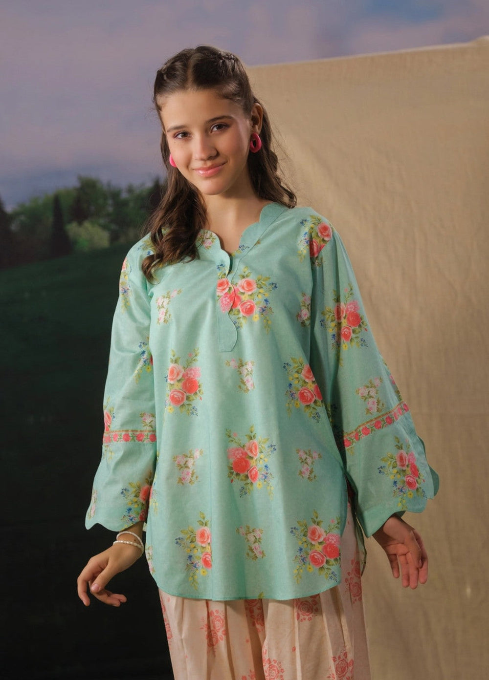 Sprinkles Girls RTW Printed Cotton 2 Piece Suit Garden Blush Summer Collection