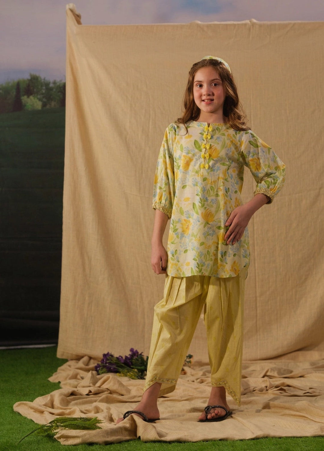 Sprinkles Girls RTW Printed Cotton 2 Piece Suit Sunny Tassel Summer Collection