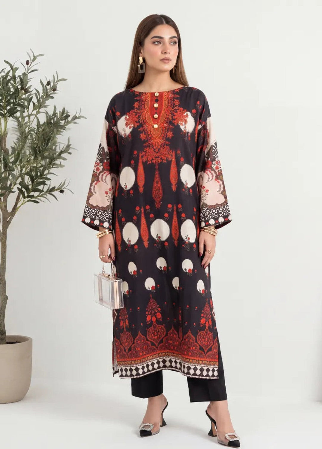 Salitex Women RTW Printed Raw Silk 1 Piece Suit S26KFT1PEVCL960 Casual Collection