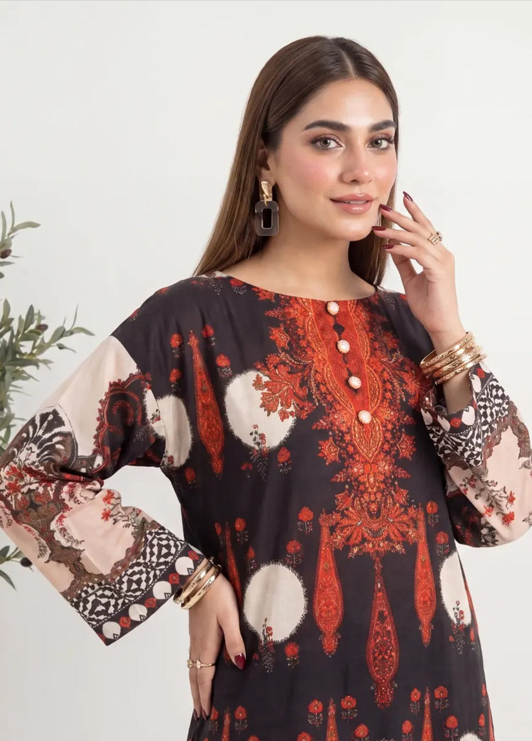 Salitex Women RTW Printed Raw Silk 1 Piece Suit S26KFT1PEVCL960 Casual Collection