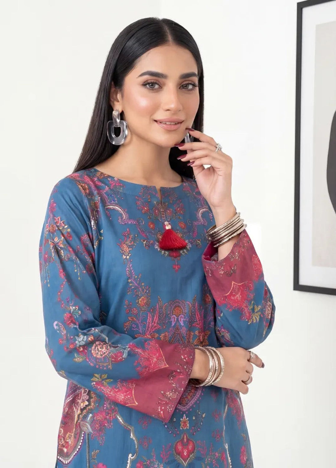 Salitex Women RTW Printed Raw Silk 1 Piece Suit S26KFT1PEVCL955 Casual Collection