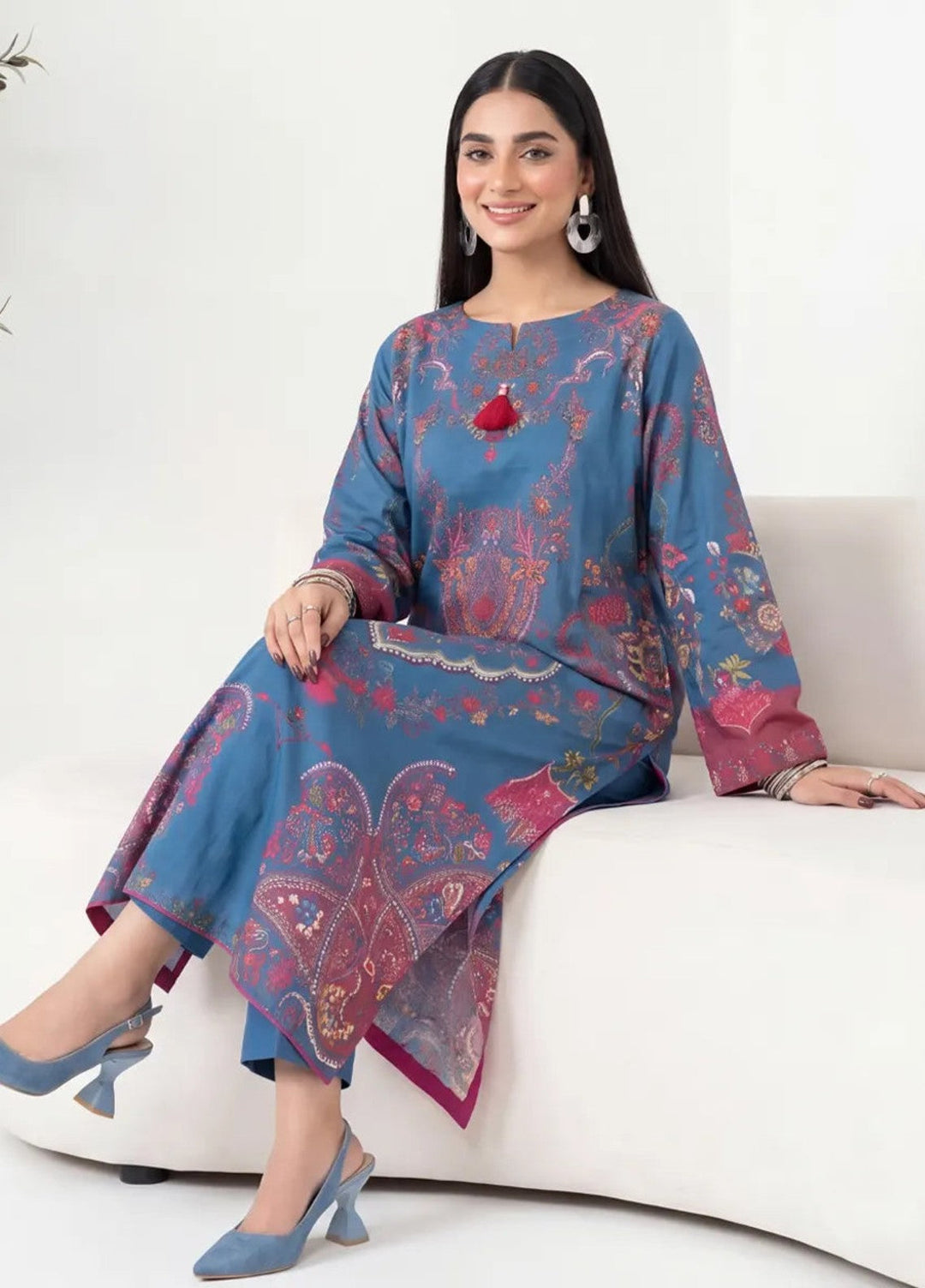Salitex Women RTW Printed Raw Silk 1 Piece Suit S26KFT1PEVCL955 Casual Collection