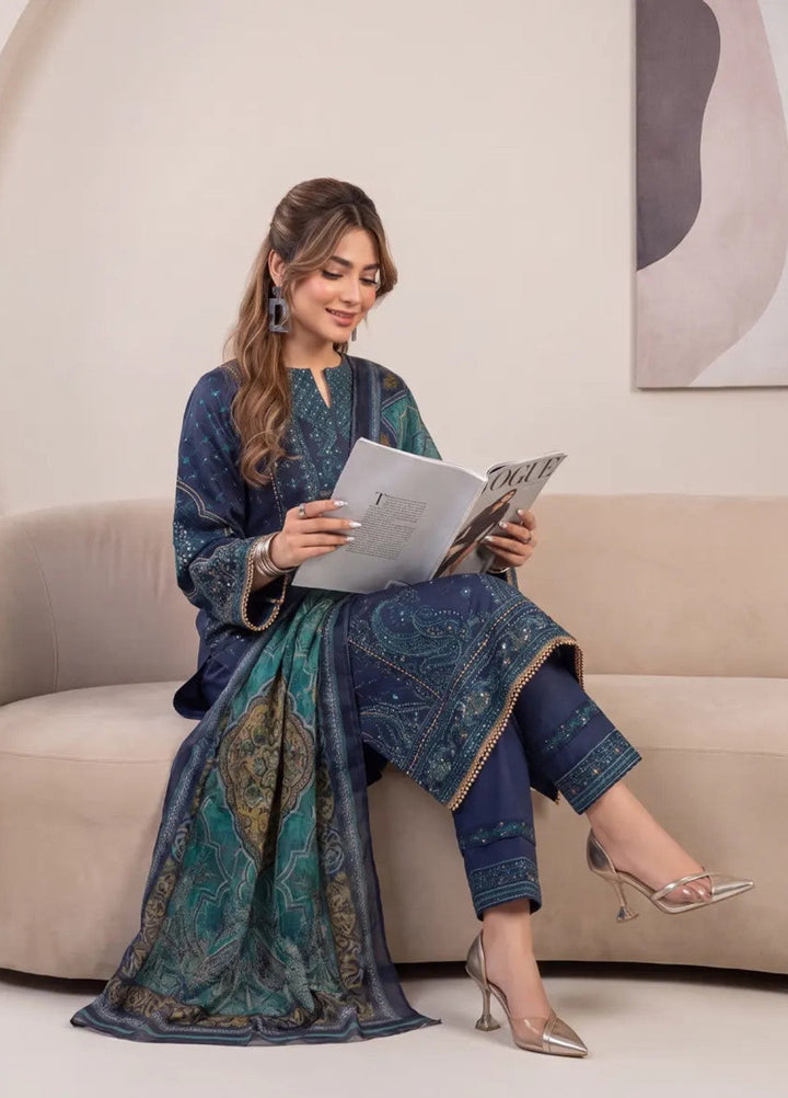 Salitex Women RTW Embroidered Cotton Net 3 Piece Suit SPL3PEF122 Casual Collection