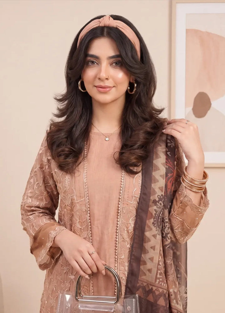 Salitex Women RTW Embroidered Cotton Net 3 Piece Suit SPL3PEF124 Casual Collection
