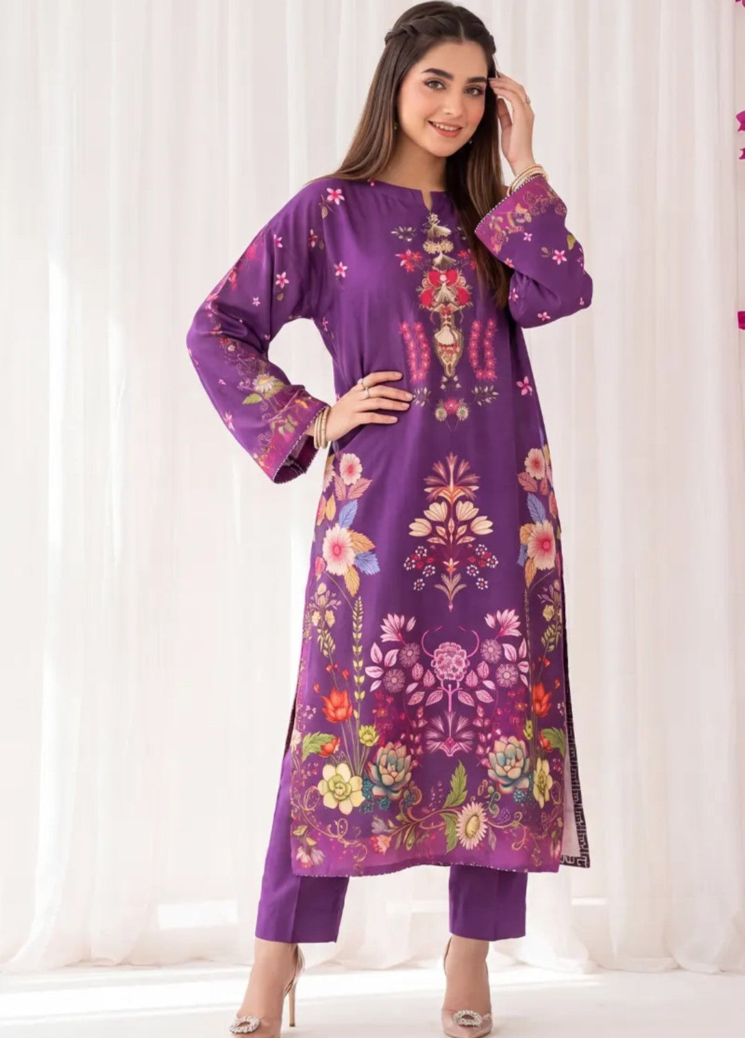Salitex Women RTW Printed Raw Silk 1 Piece Suit S26KFT1PEVCL951 Casual Collection