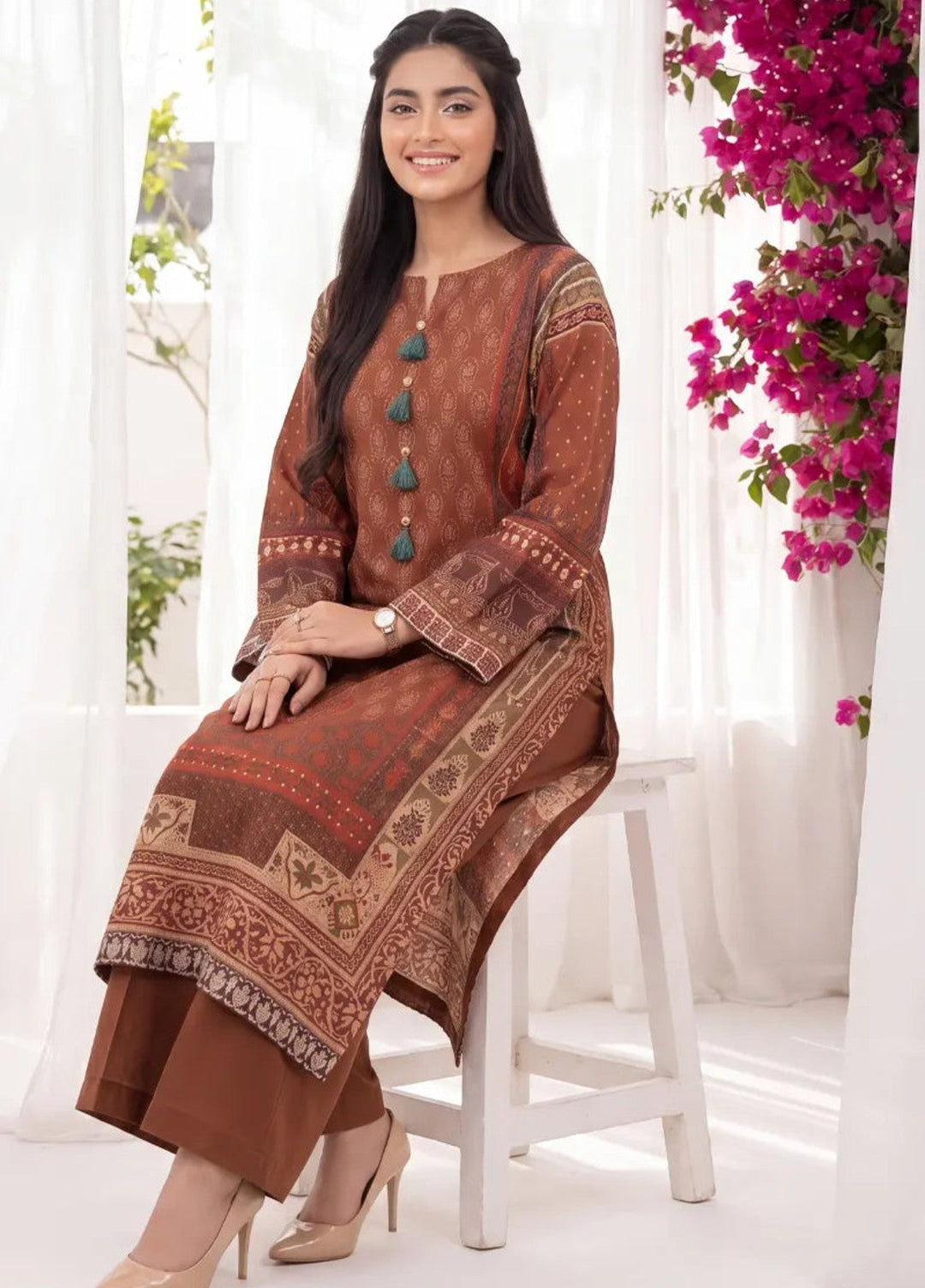 Salitex Women RTW Printed Raw Silk 1 Piece S26KFT1PEVCL959 Casual Collection