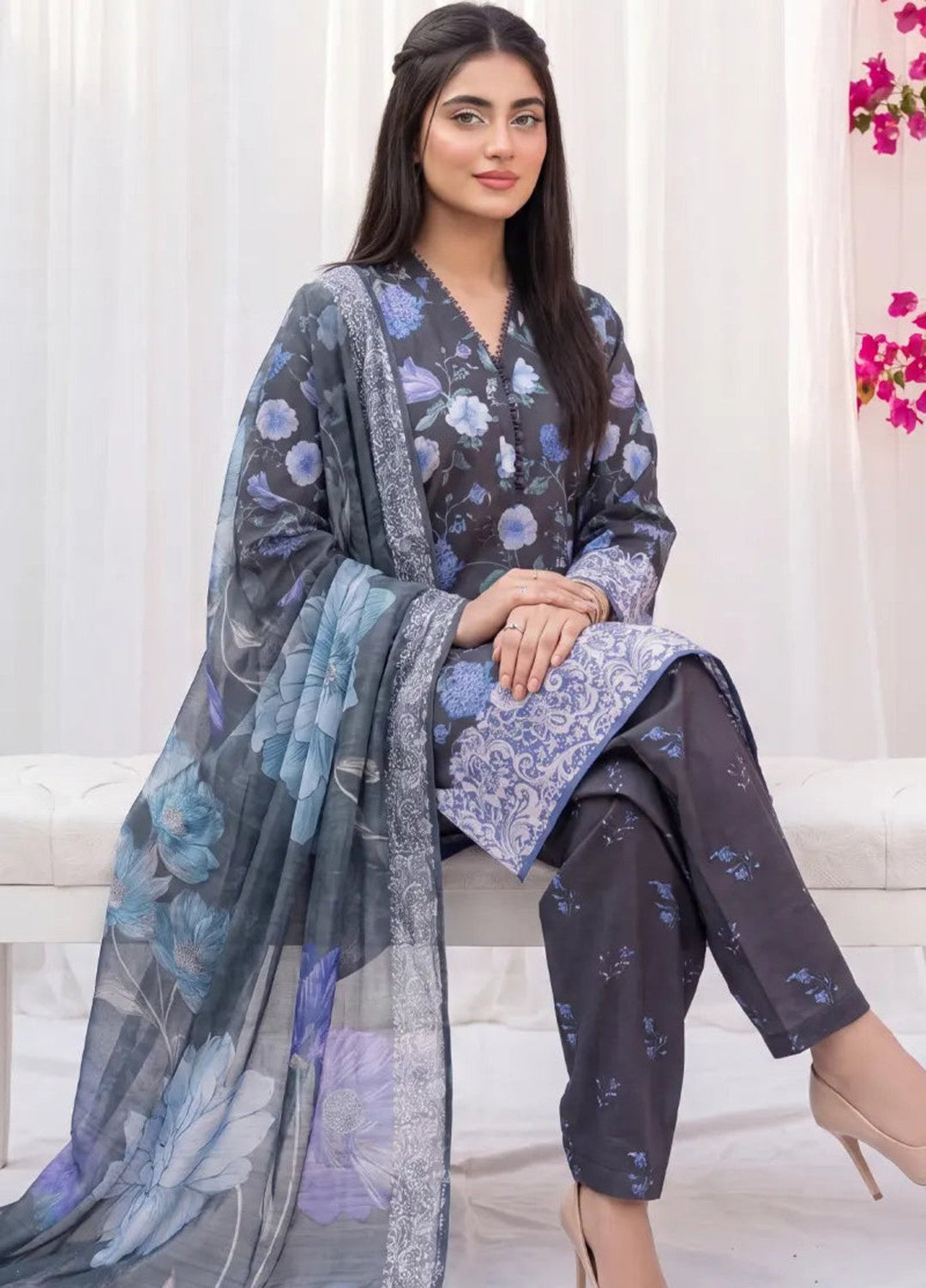 Salitex Women RTW Printed Raw Silk 3 Piece Suit S26L3PNRES845 Casual Collection