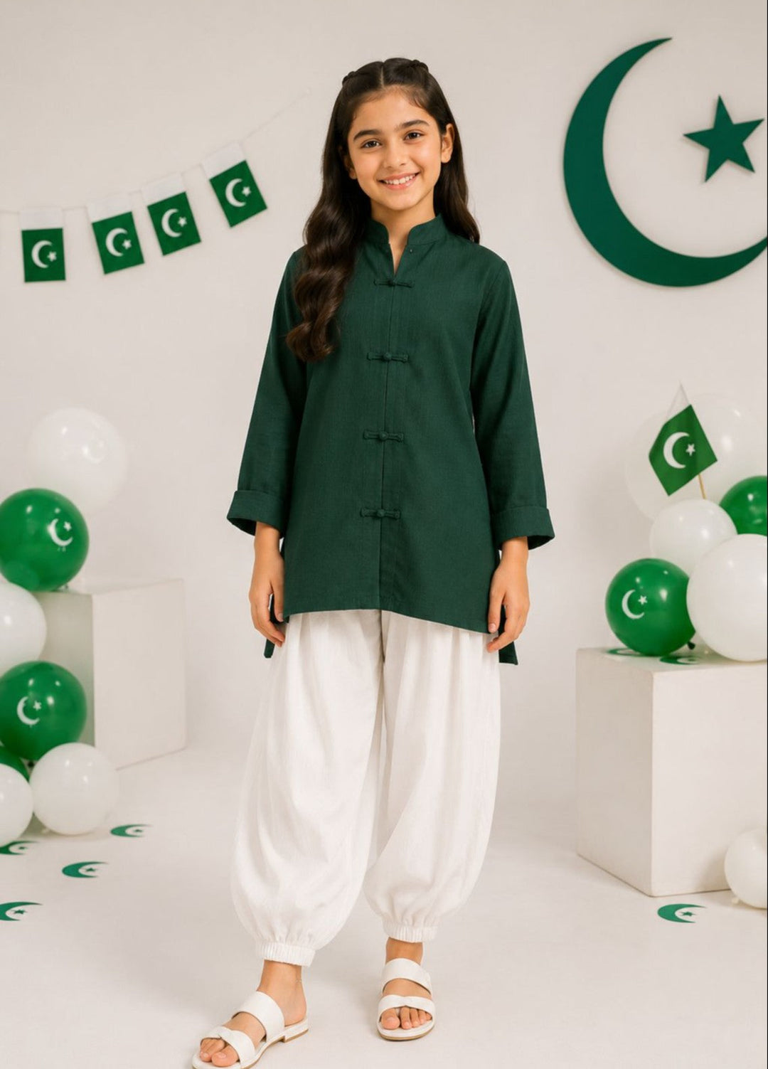 Sprinkles Girls RTW Printed Blended 1 Piece Suit Emerald Heritage Top Summer Collection