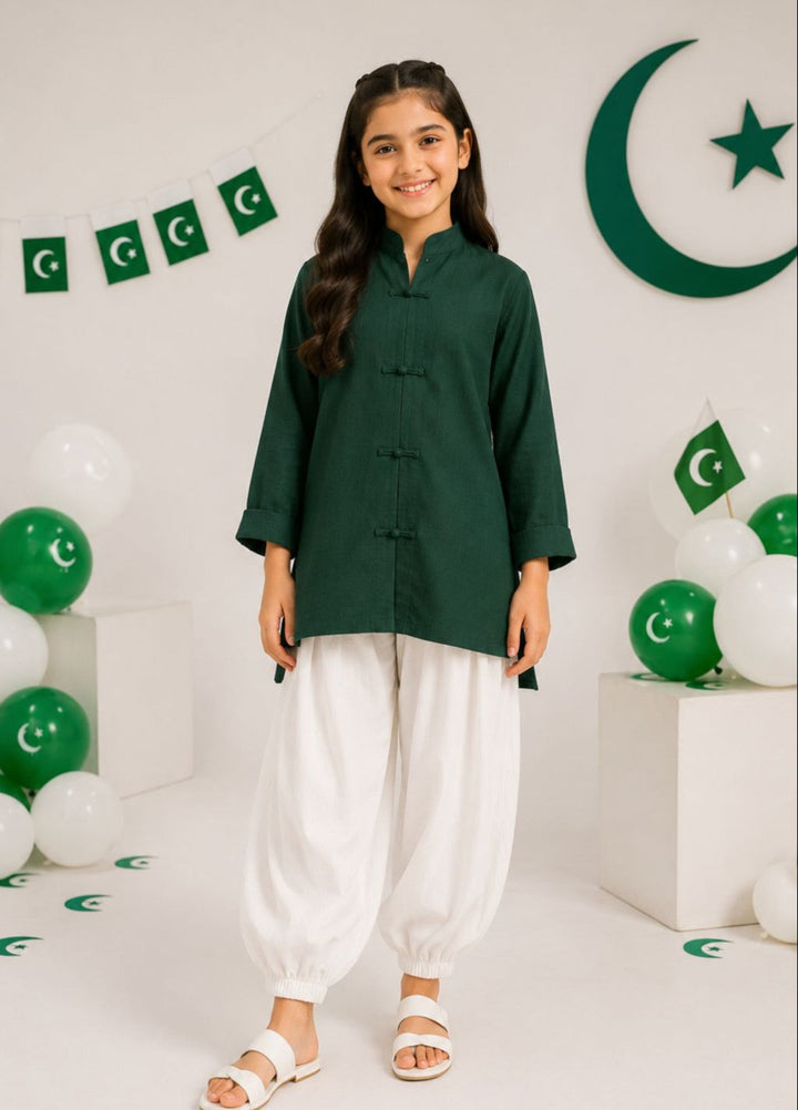 Sprinkles Girls RTW Printed Blended 1 Piece Suit Emerald Heritage Top Summer Collection