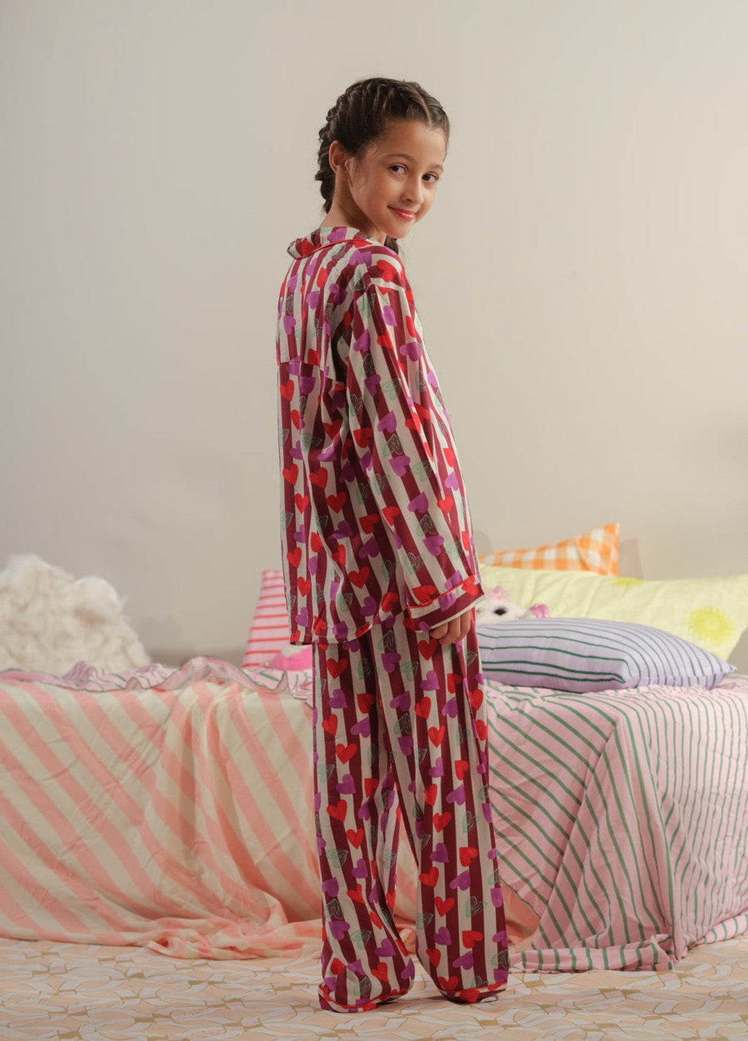 Sprinkles Girls RTW Printed Boski Linen 2 Piece Suit Heartstrings Charm Summer Collection