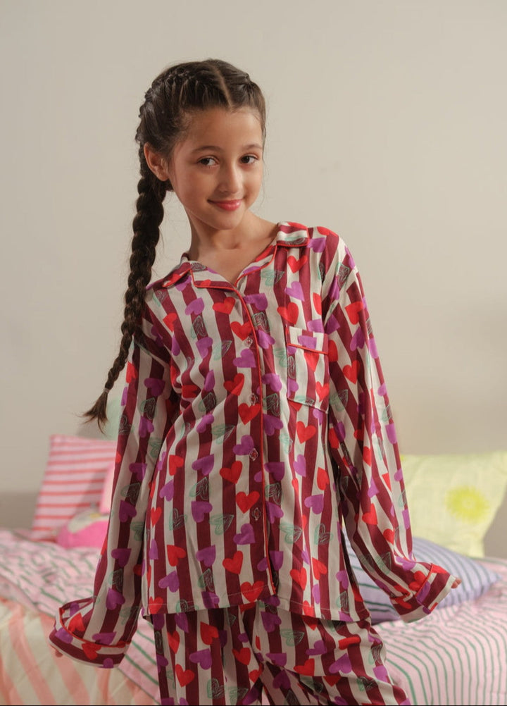 Sprinkles Girls RTW Printed Boski Linen 2 Piece Suit Heartstrings Charm Summer Collection