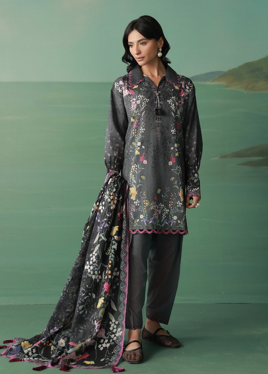Sahar Women Unstitched Printed Cambric 3 Piece Suit Mosaelle Casual Collection