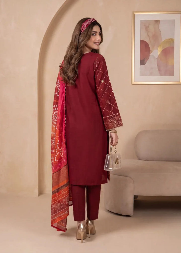 Salitex Women RTW Embroidered Cotton Silk 3 Piece Suit SPL3PELP103 Casual Collection