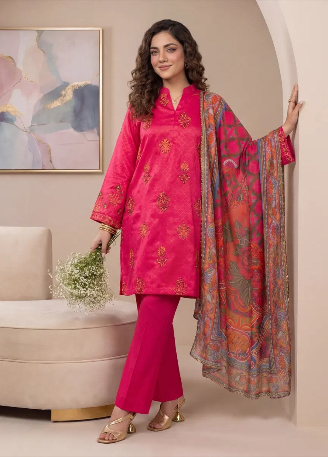 Salitex Women RTW Embroidered Jacquard 2 Piece Suit WP7L2PEC383 Casual Collection