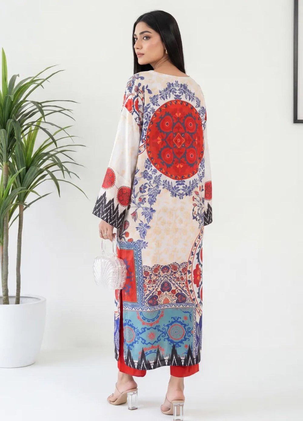 Salitex Women RTW Printed Raw Silk 1 Piece S26KFT1PEVCL953 Casual Collection