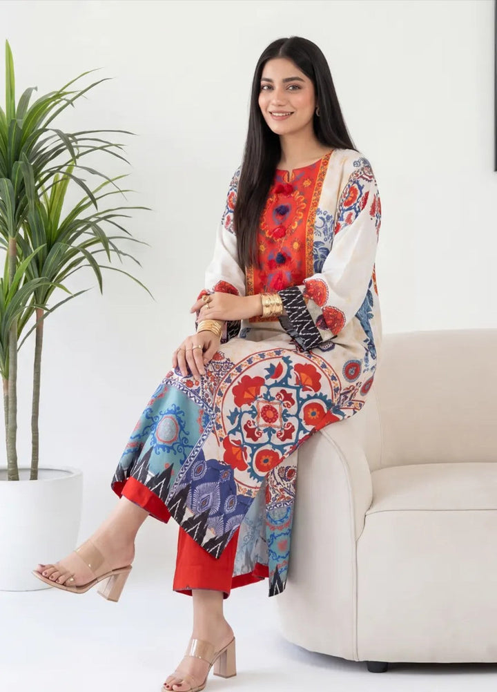 Salitex Women RTW Printed Raw Silk 1 Piece S26KFT1PEVCL953 Casual Collection