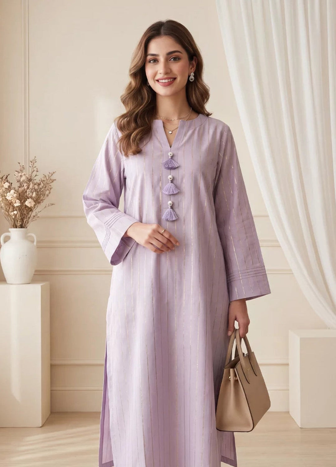 Salitex Women RTW Solids Khaadi Net 1 Piece Suit S26L1PBL015 Casual Collection