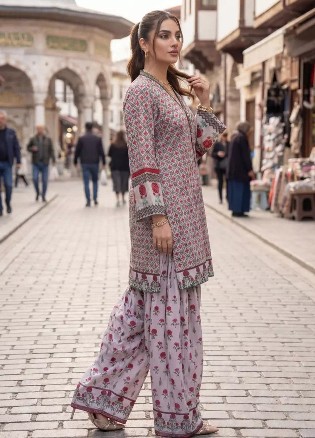 Salitex Women RTW Printed Dobby 1 Piece Suit PEUFL1PBE138 Casual Collection