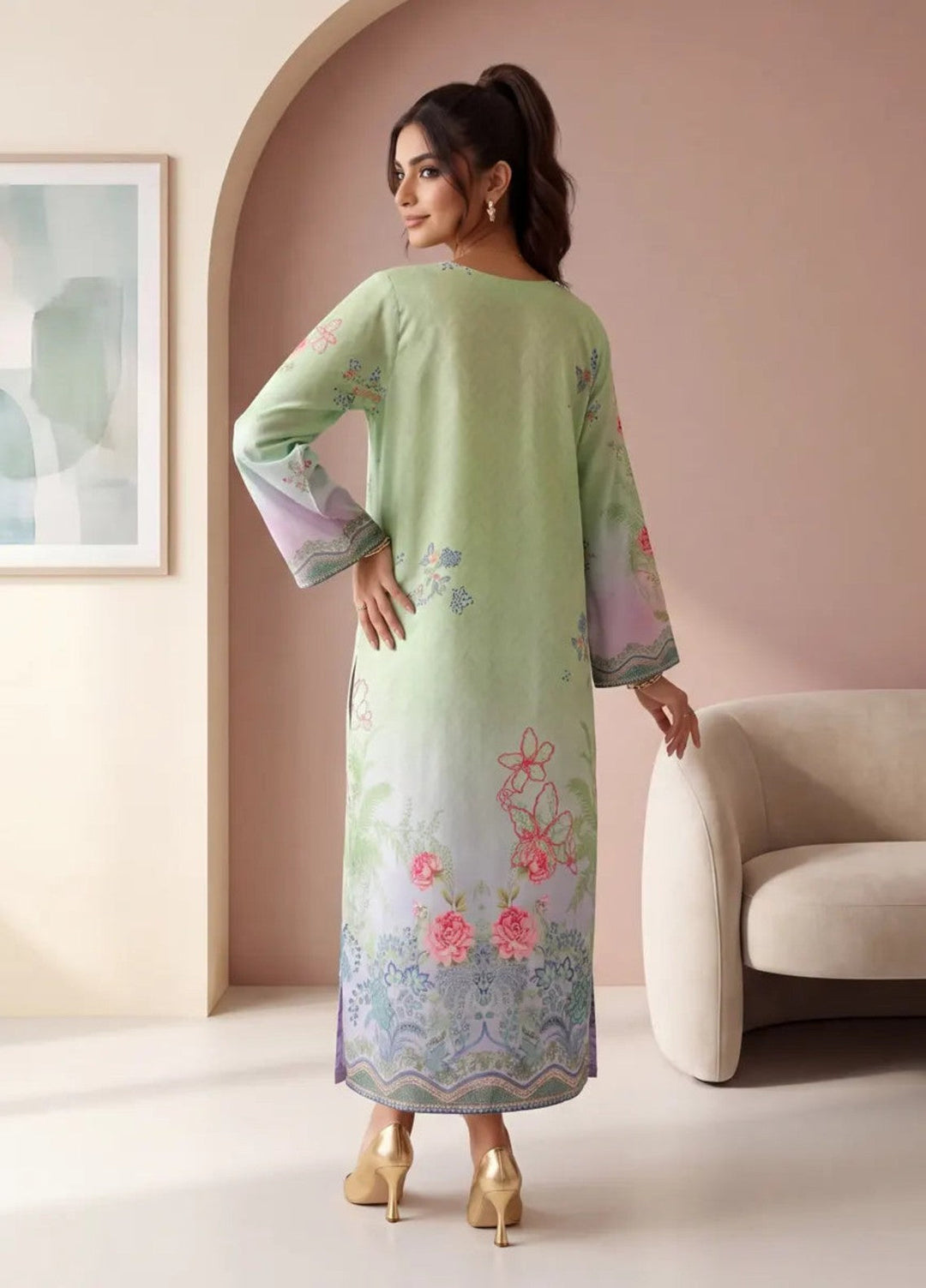 Salitex Women RTW Printed Raw Silk 1 Piece Suit S26KFT1PEVCL954 Casual Collection