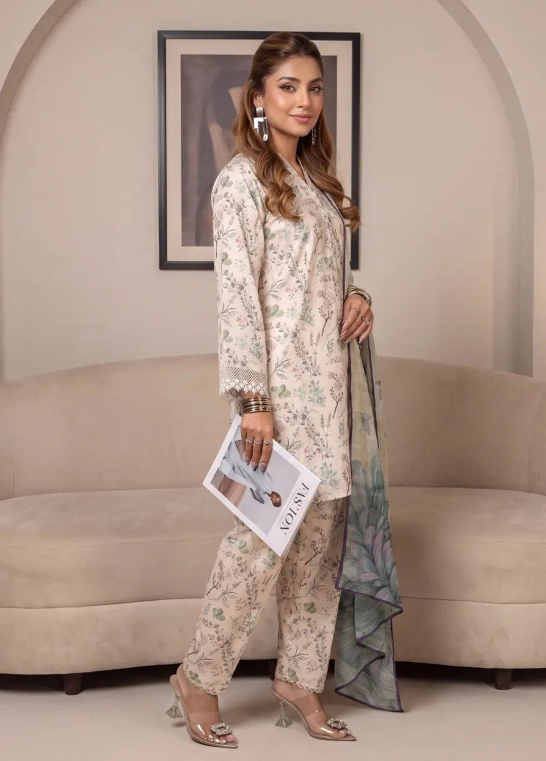 Salitex Women RTW Printed Raw Silk 3 Piece Suit S26L3PNRES842 Casual Collection