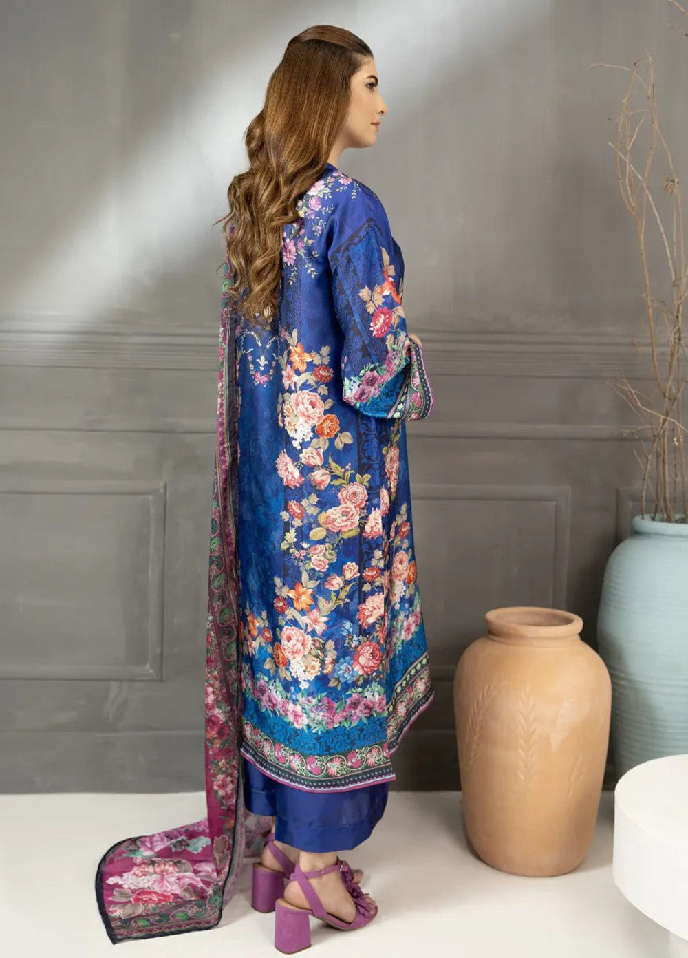 Salitex Women RTW Printed Silk 3 Piece Suit SPL3PEF535 Casual Collection