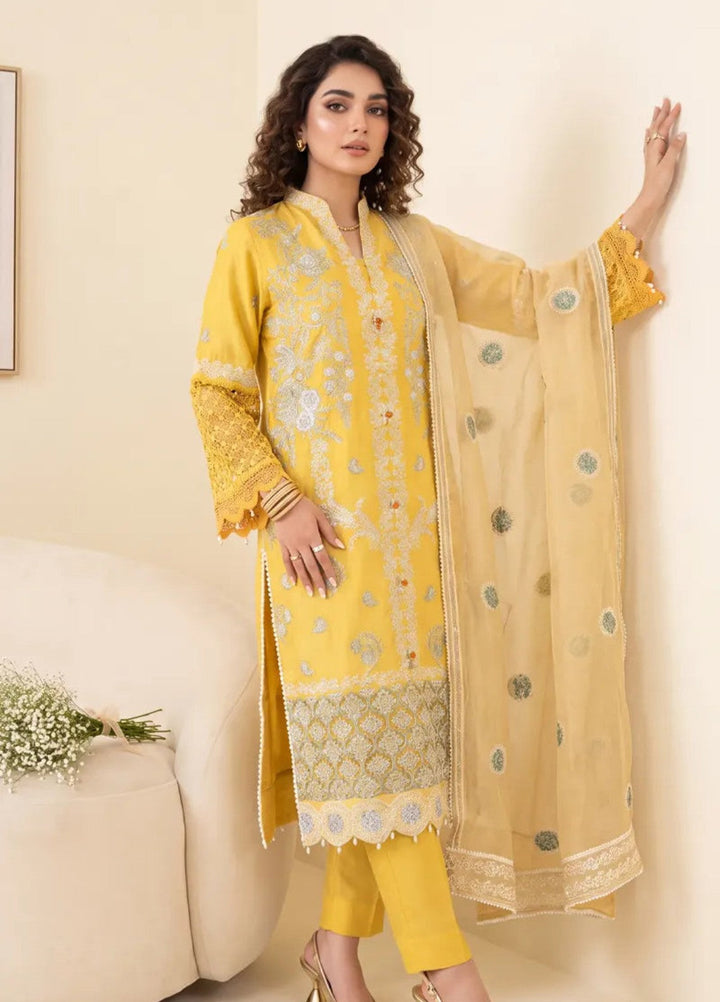 Salitex Women RTW Embroidered Cotton Net 3 Piece Suit SPL3PELP048 Casual Collection
