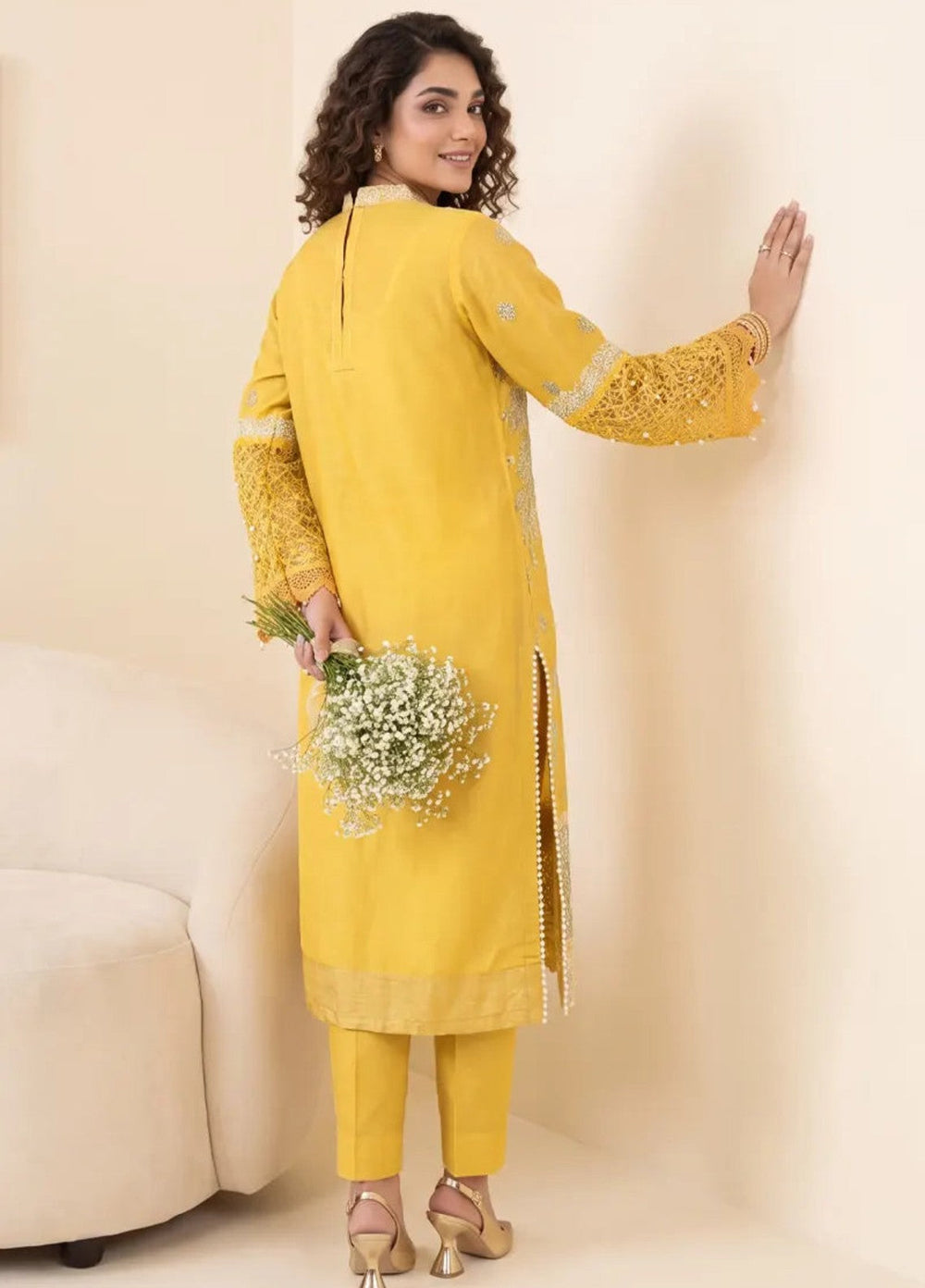 Salitex Women RTW Embroidered Cotton Net 3 Piece Suit SPL3PELP048 Casual Collection