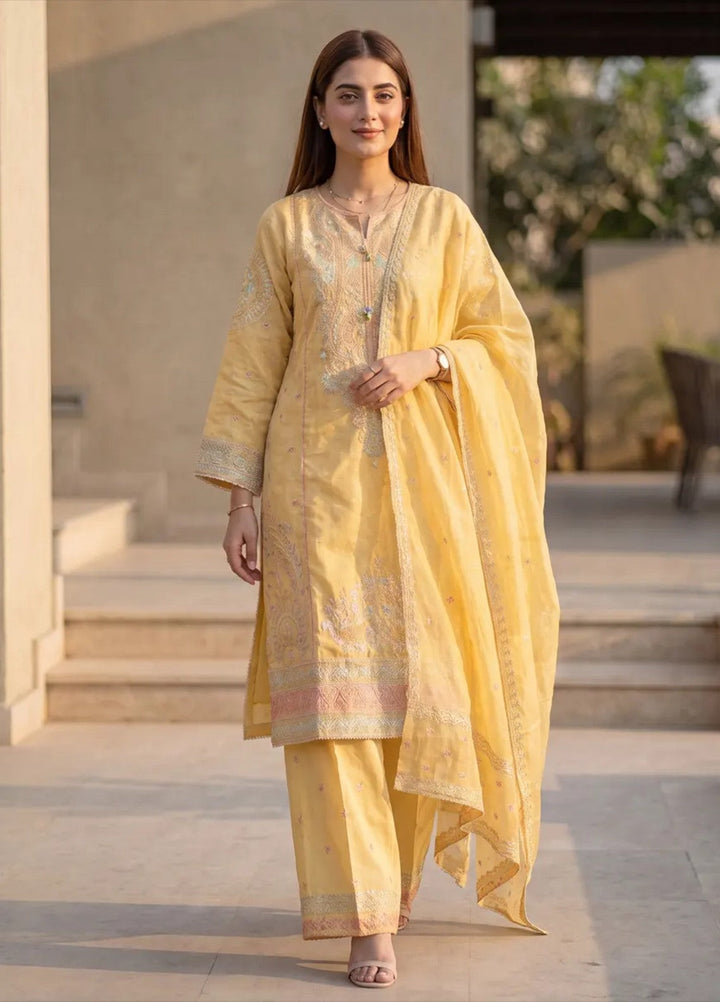 Salitex Women RTW Embroidered Jacquard 3 Piece Suit SPL3PELP051 Casual Collection