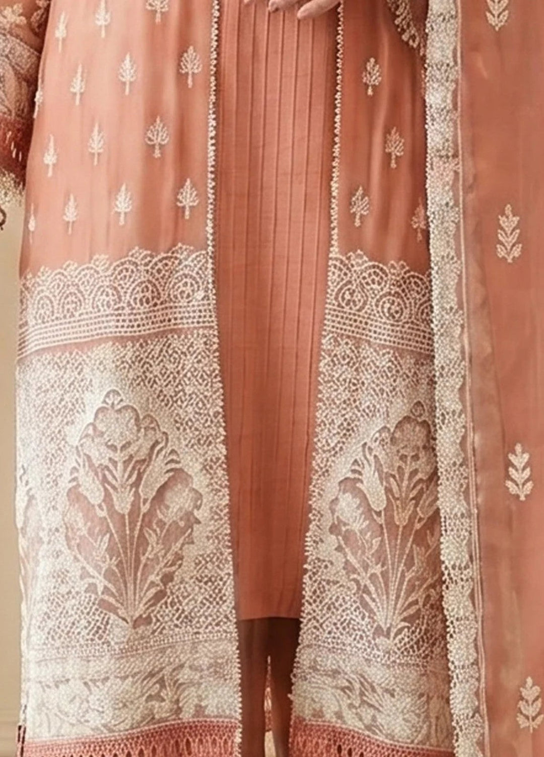 Salitex Women RTW Embroidered Chiffon 3 Piece Suit SPL3PEF058 Casual Collection