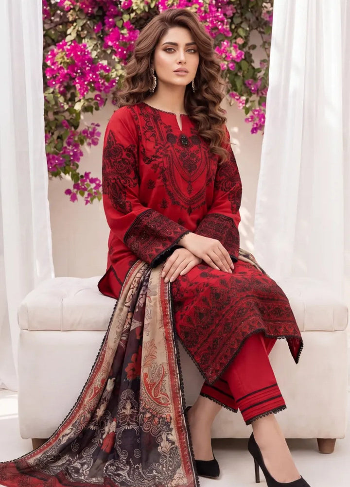 Salitex Women RTW Embroidered Khaadi Net 3 Piece Suit SPL3PEF123 Casual Collection