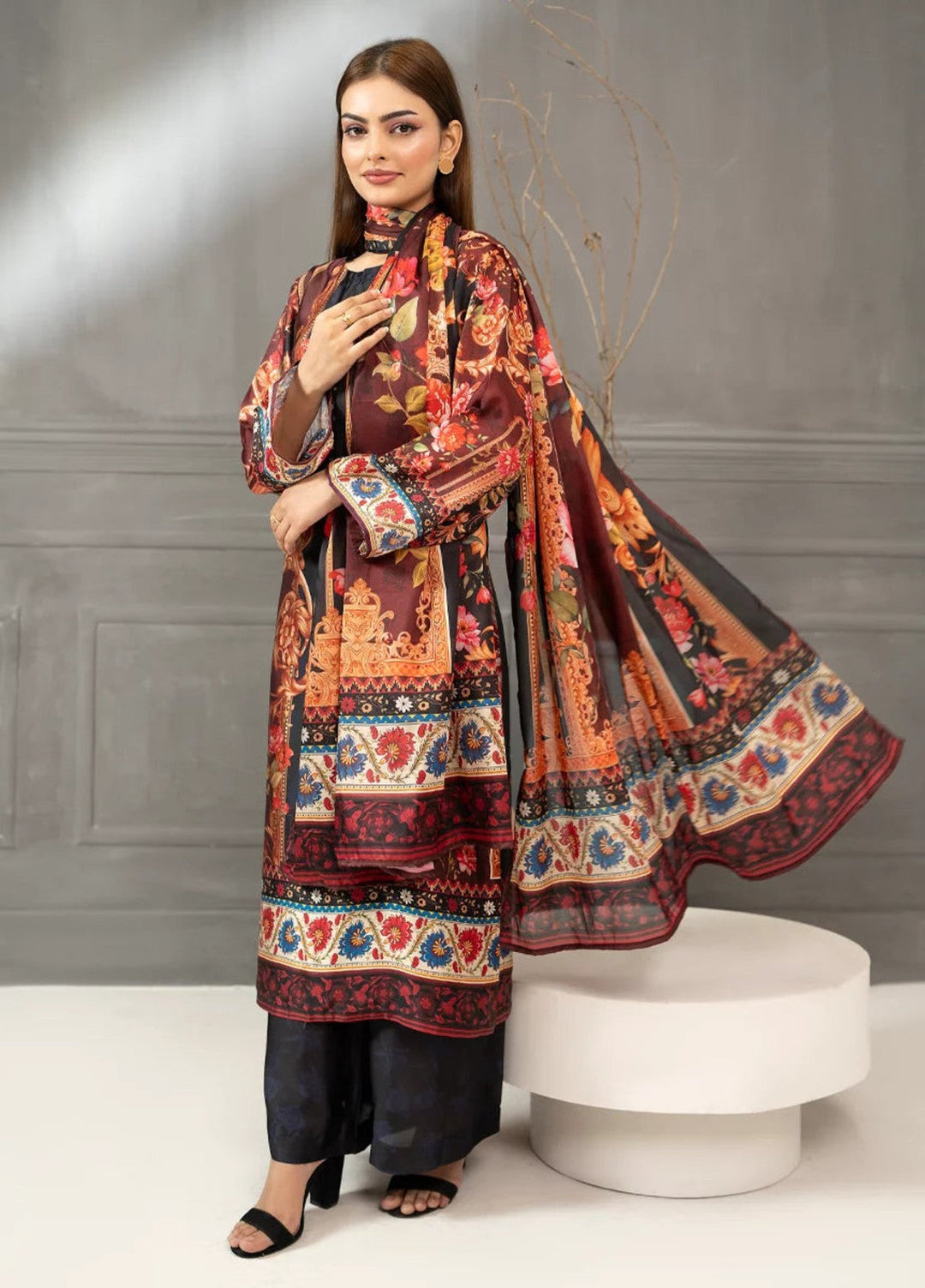 Salitex Women RTW Printed Shamooz 3 Piece Suit SPL3PEF533 Casual Collection