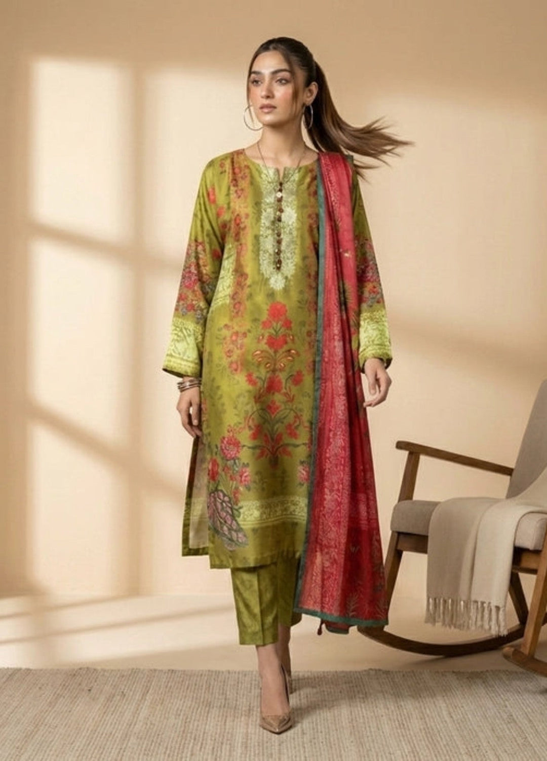 Salitex Women RTW Printed Shamooz 3 Piece Suit SPL3PEF534 Casual Collection