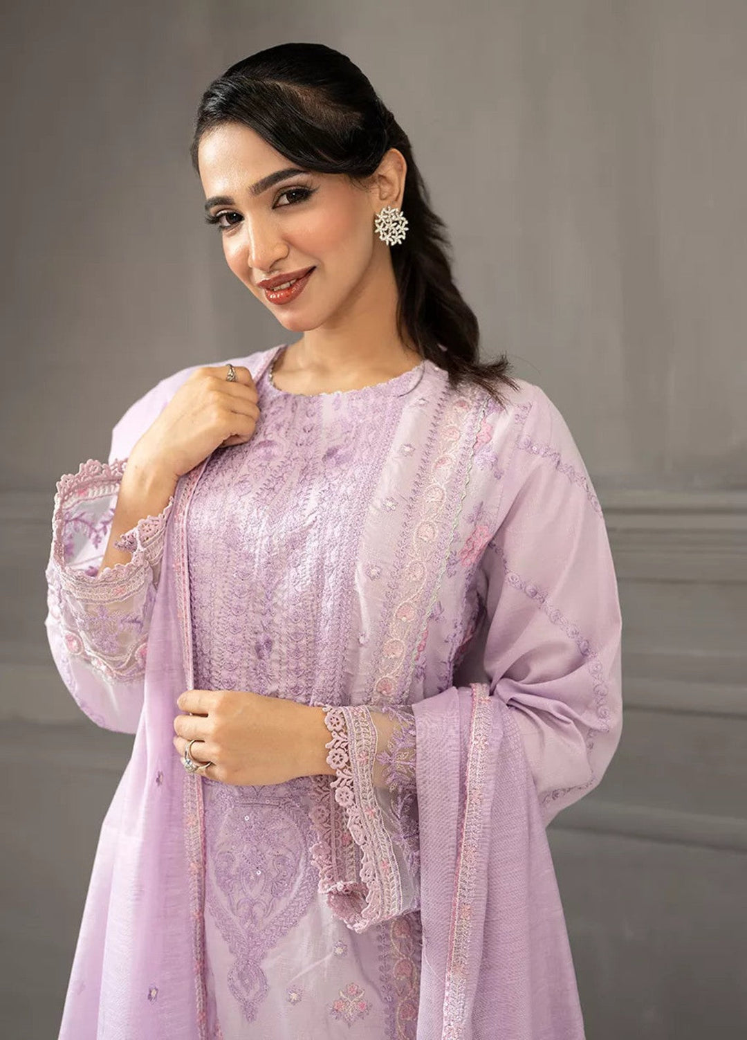 Salitex Women RTW Embroidered Jacquard 3 Piece Suit SPL3PELP054 Casual Collection