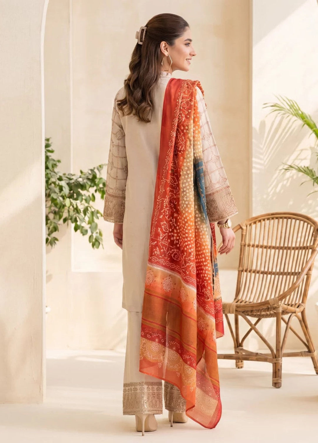 Salitex Women RTW Embroidered Cotton Silk 3 Piece Suit SPL3PELP101 Casual Collection