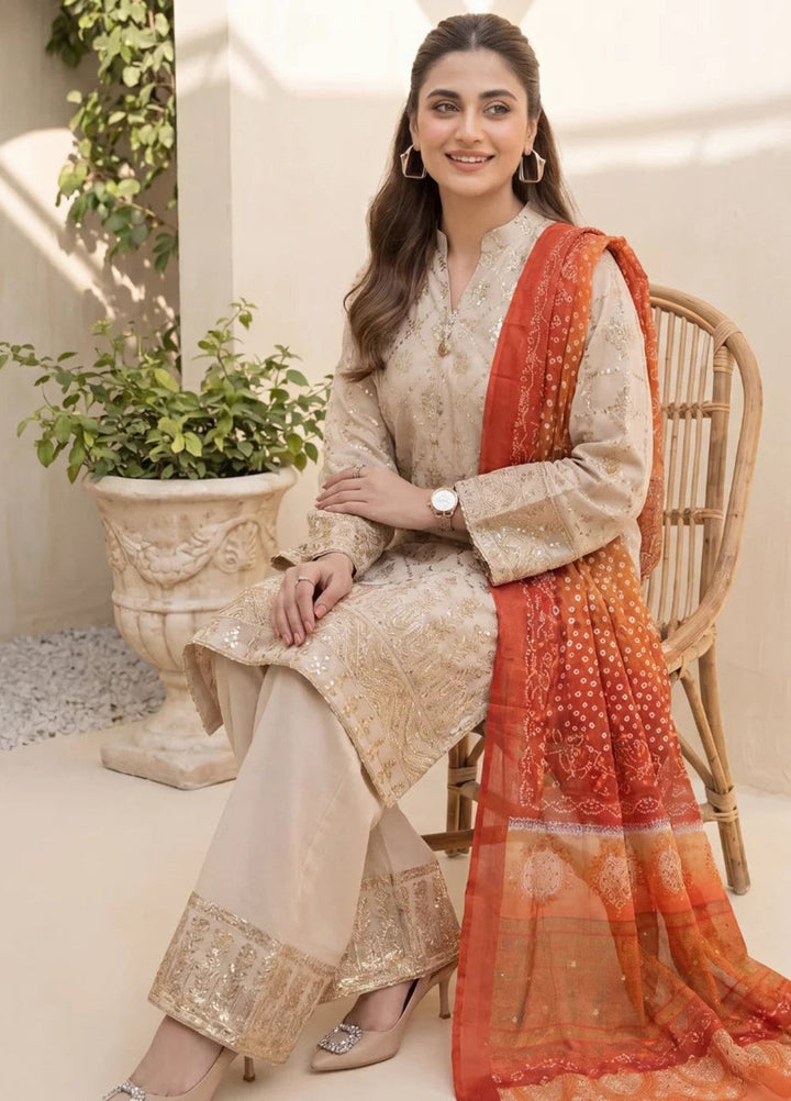 Salitex Women RTW Embroidered Cotton Silk 3 Piece Suit SPL3PELP101 Casual Collection