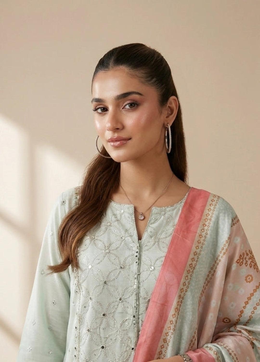 Salitex Women RTW Embroidered Cotton Silk 3 Piece Suit SPL3PELP105 Casual Collection