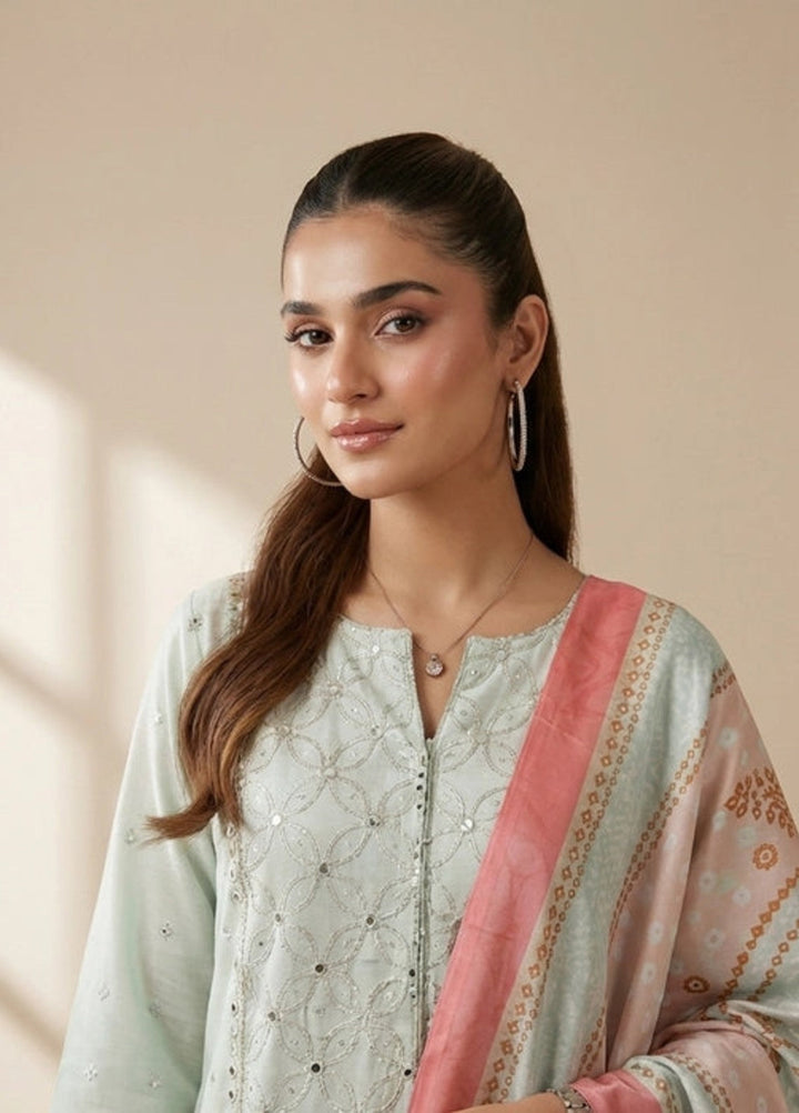 Salitex Women RTW Embroidered Cotton Silk 3 Piece Suit SPL3PELP105 Casual Collection