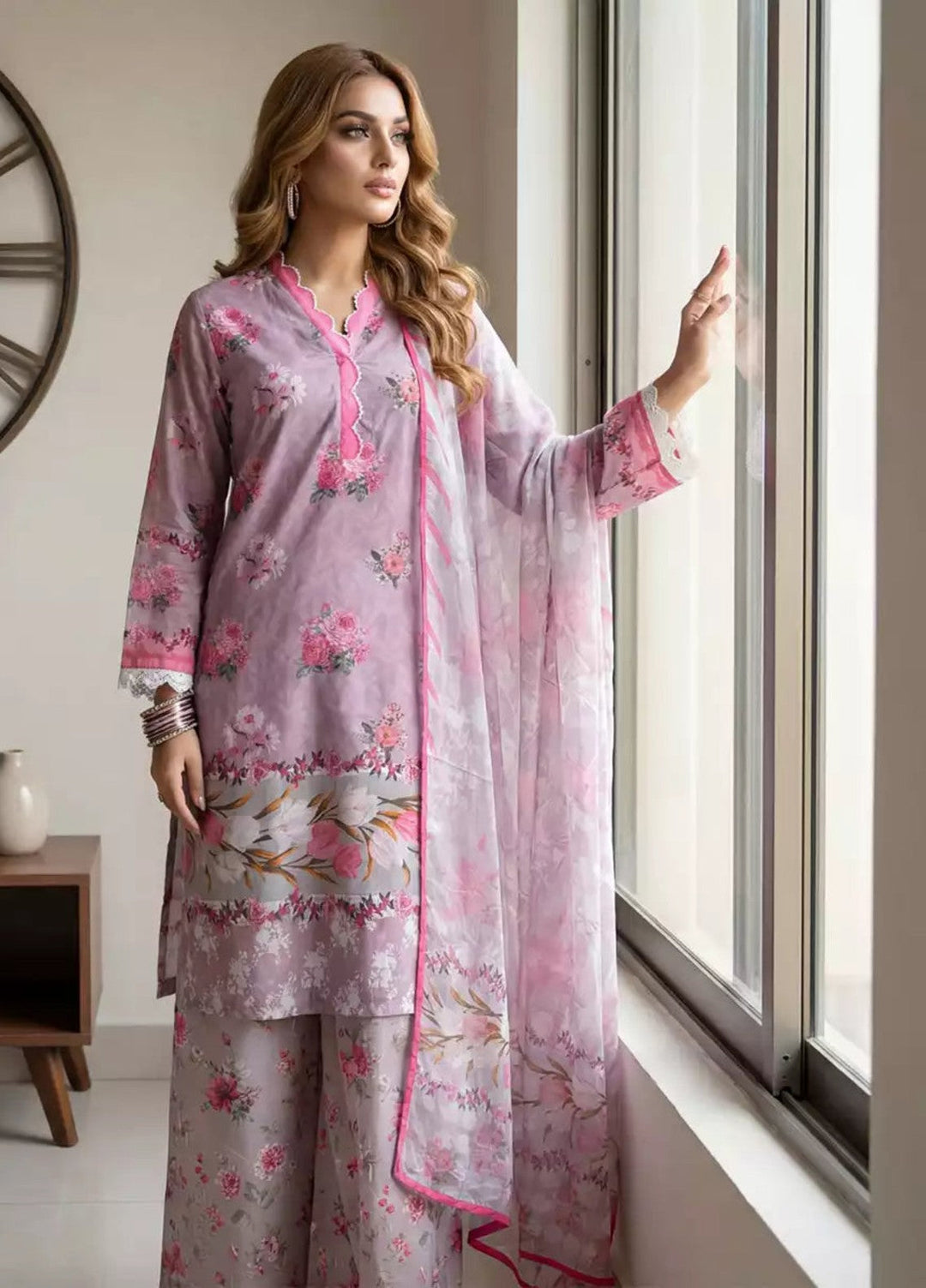 Salitex Women RTW Printed Cotton 3 Piece Suit WP7L3PEC332 Casual Collection
