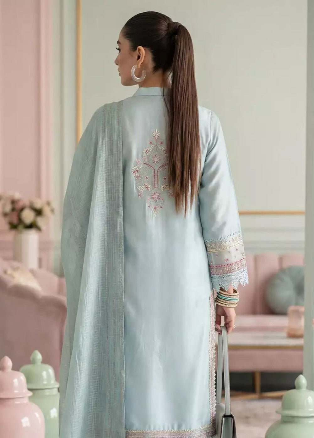 Salitex Women RTW Embroidered Slub 3 Piece Suit EUAL3PELP178 Casual Collection