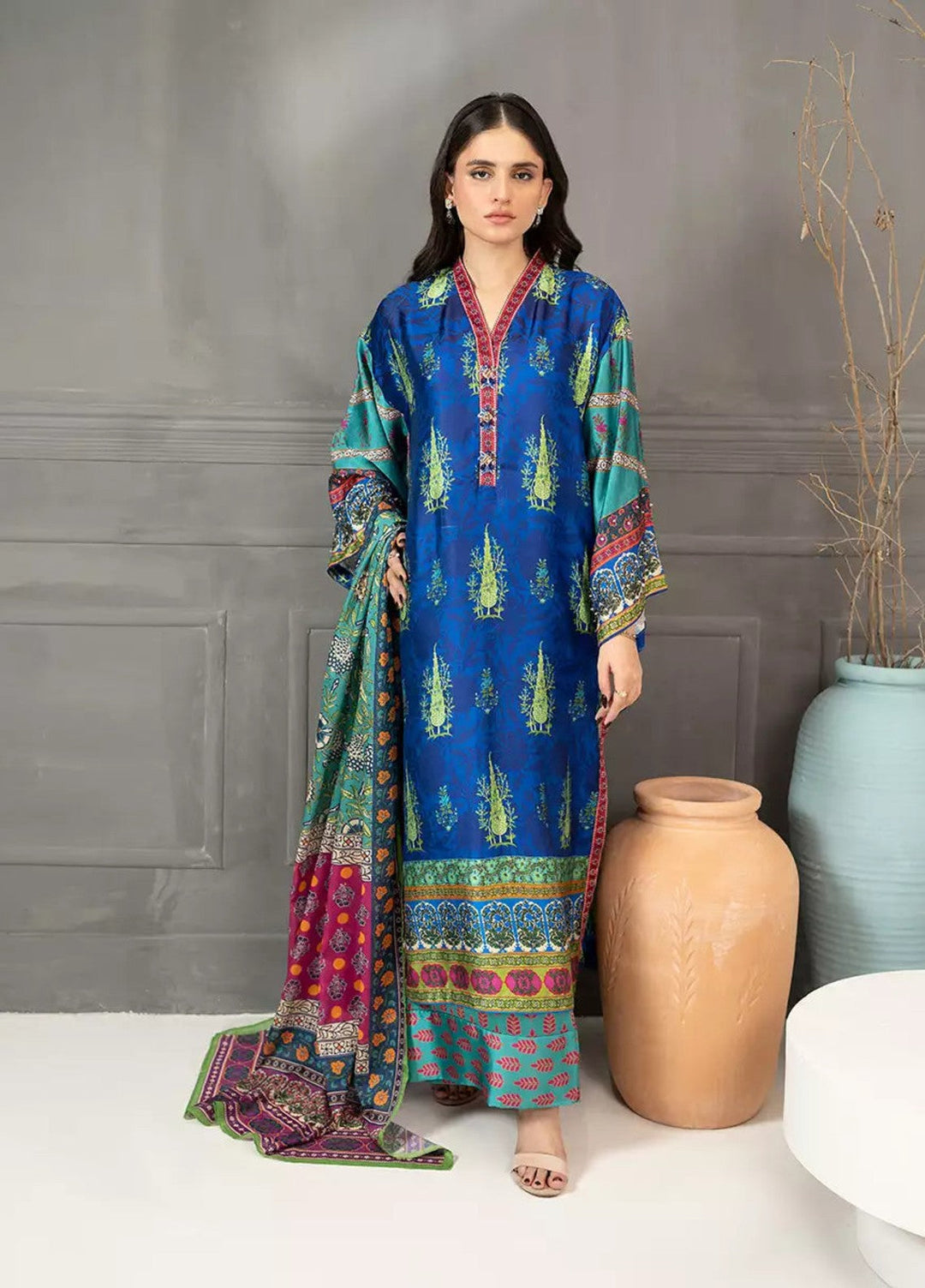 Salitex Women RTW Printed Shamooz 3 Piece Suit WP7L4PEF344 Casual Collection