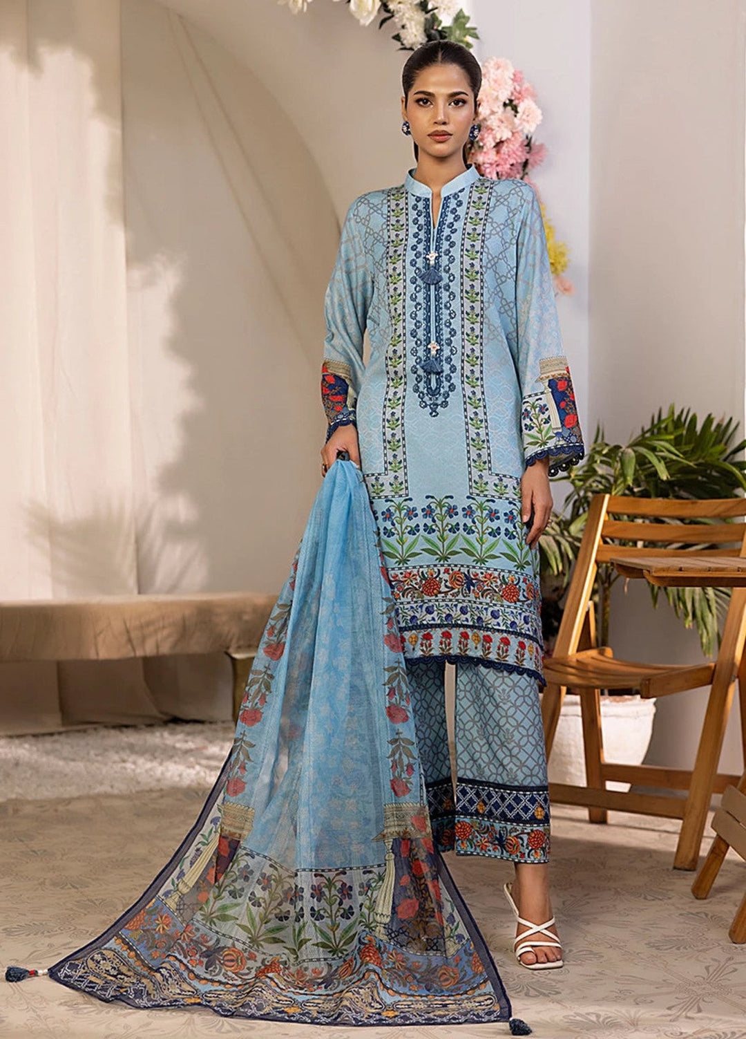 Salitex Women RTW Embroidered Viscose 3 Piece Suit SPL3PEC044 Casual Collection