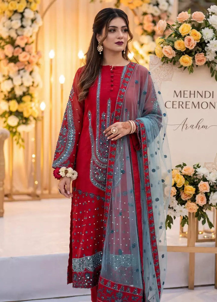 Salitex Women RTW Embroidered Cotton Net 3 Piece Suit SPL3PEF070 Casual Collection